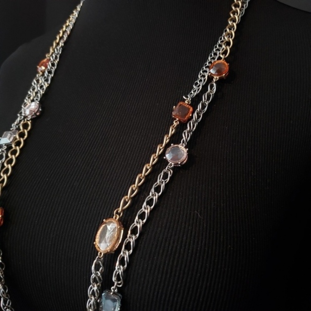 LOFT gold silver multi-strand necklace